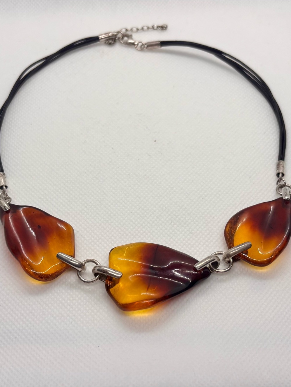 Amber Alex Baltic Amber 925 Sterling Silver Wave Necklace